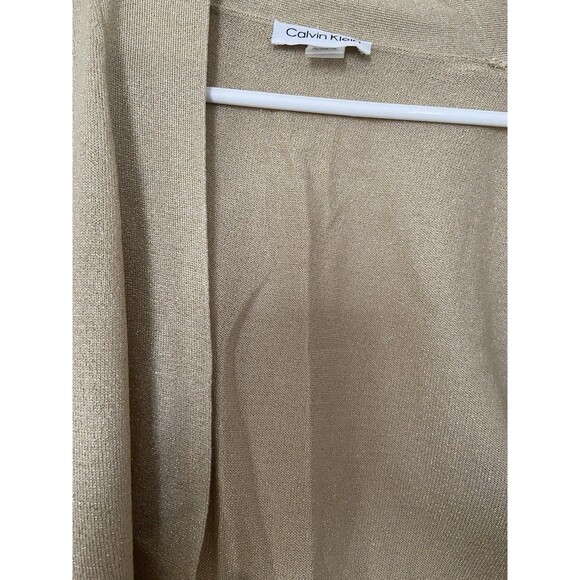 Calvin Klein Metallic Gold Open-Front Shrug Cardigan – XL NWT - Picture 8 of 8